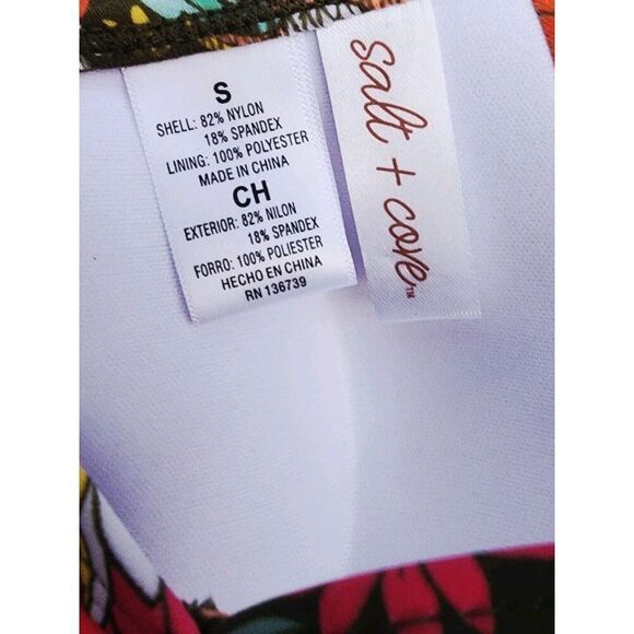 Salt Cove Boho Bikini Top Floral Ruffle Strappy Push Up Underwire Womens Size S - Picture 5 of 6